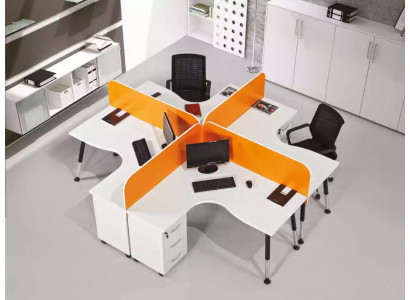 Teamarbeitsplatz Schreibtisch 4 Personen Tisch Counter Team-Schreibtische