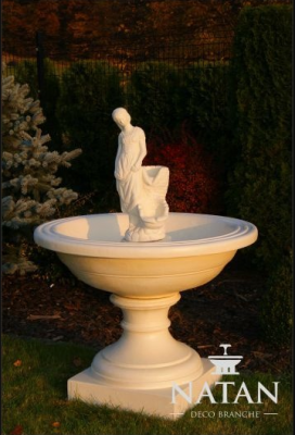 Springbrunnen Garten Teich Brunnen 136cm Steinbrunnen Gartenbrunnen Fontaine Neu