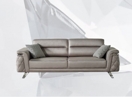 Luxus Sofagarnitur Dreisitzer Sessel Stoffsofa Grau Polstersofa Sofas