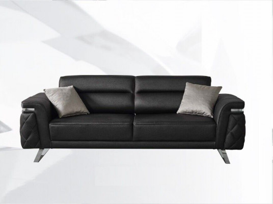 Luxus Sofagarnitur Dreisitzer Sessel Stoffsofa Grau Polstersofa Sofas