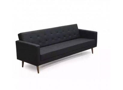 Schwarz Sofa 3 Sitzer Arbeitzimmer Textil Möbel Couch Polster Stoff