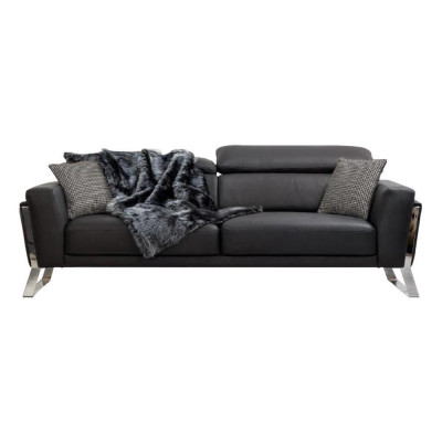 Designer Kunstleder Couchgarnitur 2x Dreisitzer Luxuriöser Sessel 3tlg