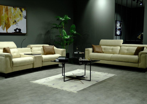 Beiger Zweisitzer Designer Sofa 2-Sitzer Wohnzimmer Luxuriöse Sitzmöbel