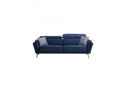 Blaues Textil Sofa Moderner Wohnzimmer Dreisitzer Luxus 3-Sitzer Couch