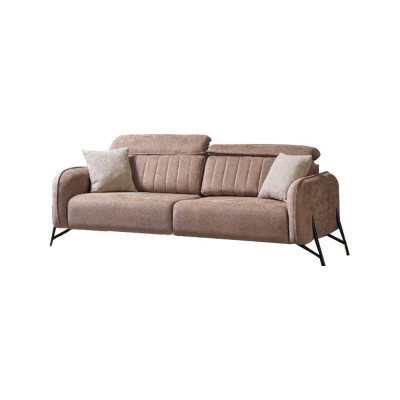 Beiges Wohnzimmer Set Luxuriöse 3x Sofas Stilvoller Polster Sessel 3tlg