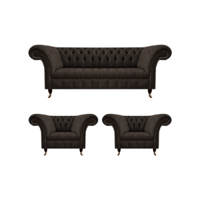 Polstermöbel Chesterfield Wohnzimmer Set 3tlg Luxus Komplett Designer