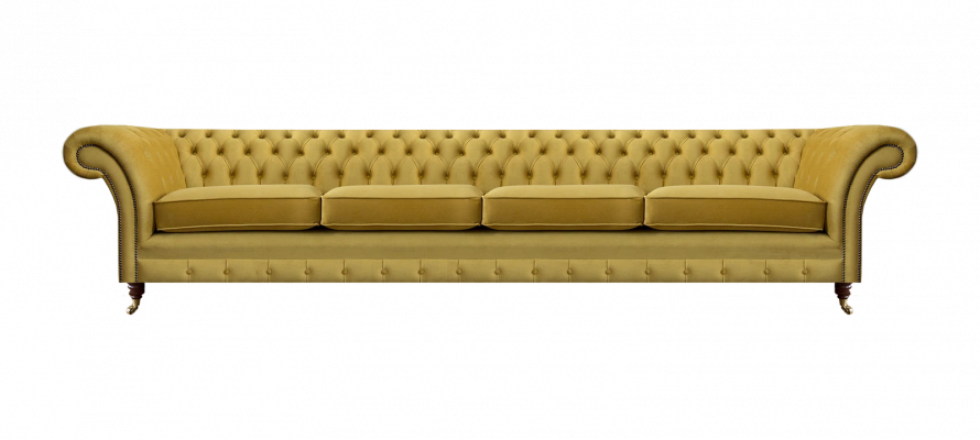 Wohnzimmer Gelb Sofa Viersitzer Couch Chesterfield Polstersitz Einrichtung