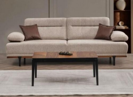 Stoffsofa Dreisitzer Sofa 3 Sitzer Couch Polstersofa Beige Moderne