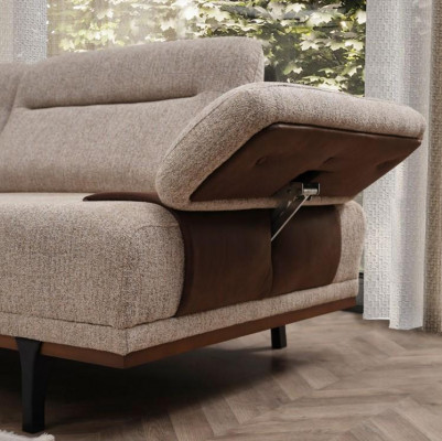 Stoffsofa Dreisitzer Sofa 3 Sitzer Couch Polstersofa Beige Moderne