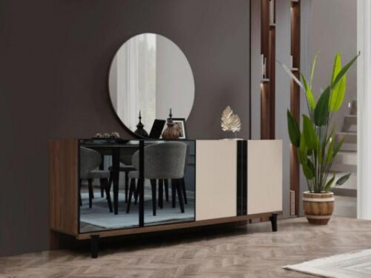 Anrichte Sideboard Holzschrank Kommode Schrank Braun Holz Esszimmer