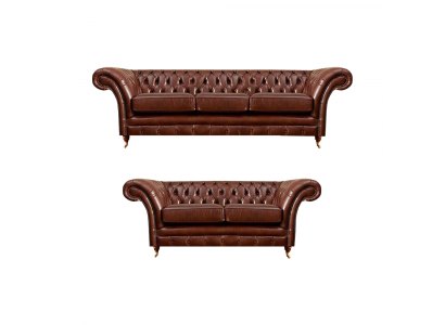 Wohnzimmer Neu Garnitur Chesterfield Sofas Couch Dreisitzer mit Zweisitzer