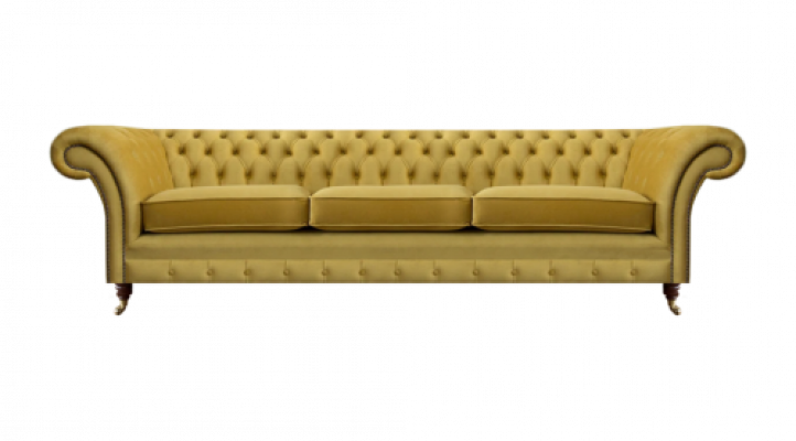 Chesterfield Neu Luxus Sofa Dreisitzer Polstermöbel Modern Gelb Textil