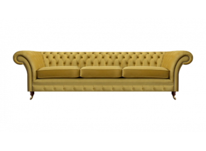 Chesterfield Neu Luxus Sofa Dreisitzer Polstermöbel Modern Gelb Textil