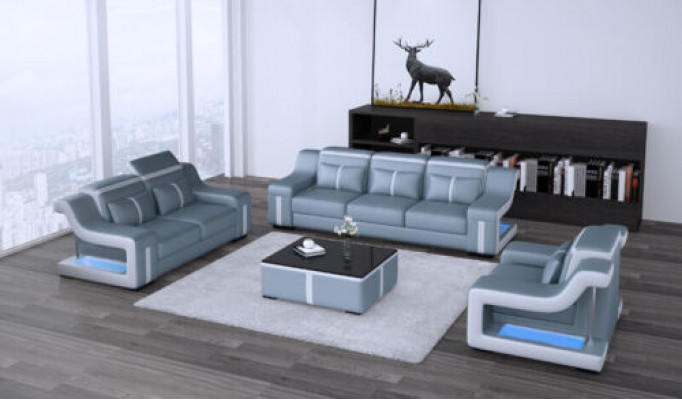 Sofagarnitur Couch Polster Sofa Set 311 Leder Couchen Sofas Komplett