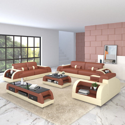 Sofagarnitur Polster 321 Sitzer Set Design Sofas Couchen Leder Modern