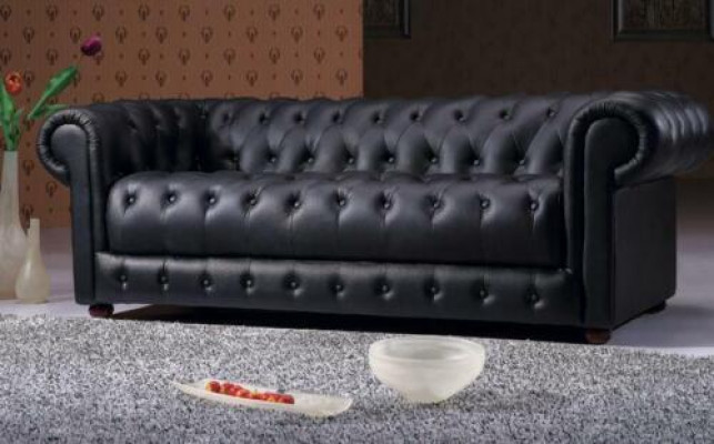 Ledersofa Sitzpolster Garnitur Chesterfield Stühle Design Sofa Couch Garnitur