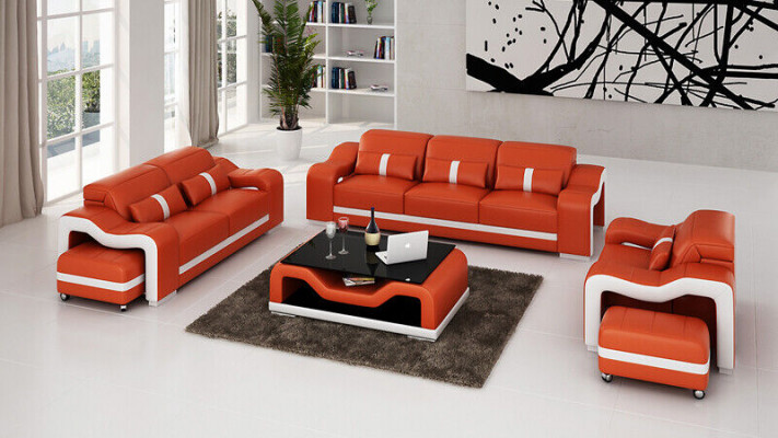 Sofagarnitur 321 Sitzer Set Design Sofas Polster Couchen Leder Relax