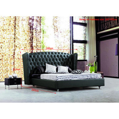 Luxus Designer Bett Chesterfield Lederbett Polsterbett Schlafzimmer Ehe