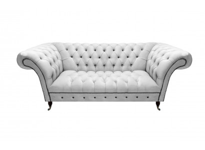 Modern Weiß Design Möbel Chesterfield Zweisitzer Sofa Couch Wohnzimmer