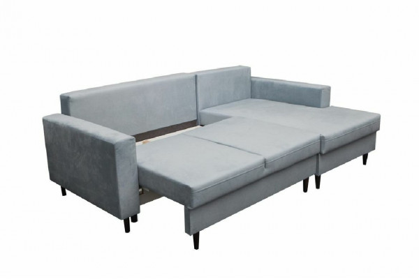 Graue Sofa Designer mit Bettfunktion Wohnlandschaft Schlafsofa Ecksofa Couch