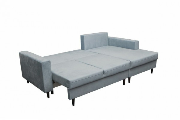 Graue Sofa Designer mit Bettfunktion Wohnlandschaft Schlafsofa Ecksofa Couch