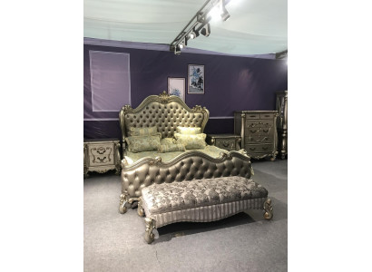 Bett 2x Nachttisch 3 tlg. Schlafzimmer Set Design Luxus Betten Chesterfield