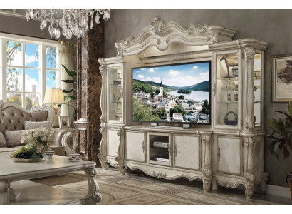 Klassische Wohnwand TV Wand Holz Stil Barock Regal Wohnzimmer Möbel