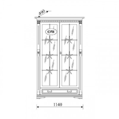 Klassische Vitrine Vitrinenschrank Vitrinen Glasschrank Schrank Kolonial OW2A