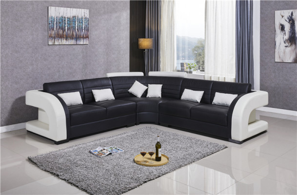 Garnitur Wohnlandschaft L-Form Neu Designer Sofa Couch Ecksofa + Hocker Polster