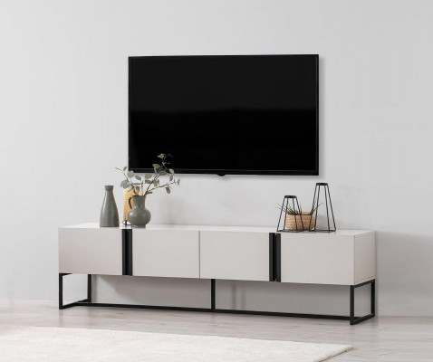 Sideboard TV Ständer Schrank RTV Lowboard Wohnzimmer Weiß Holz Modern