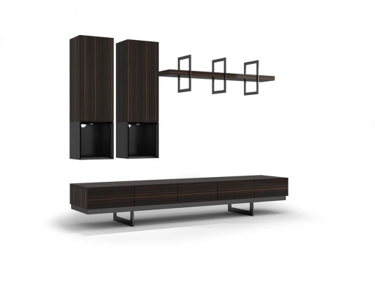 Wohnzimmer Set TV-Ständer 2x Wandschrank Design Einrichtung Modern Wandregal