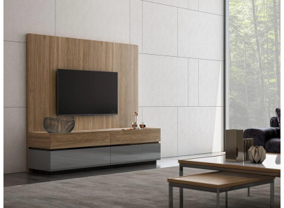 Wohnwand TV Wand Holz Stil Modern Wohnzimmer Möbel TV-Ständer neu Einrichtung