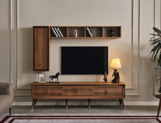 Wohnzimmer Set TV Ständer Wandschrank Regal Luxus Möbel Modern Set Neu