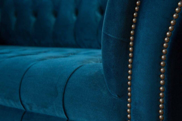 Design Luxus Chesterfield Sofa 4-Sitzer Couch Polster Sofas Möbel Blau