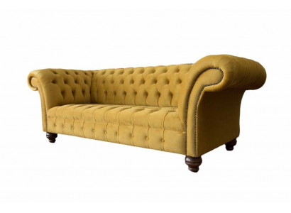 Chesterfield 3 Sitzer Designer Sofa Couch Polsterung Sofas Couches Stoff