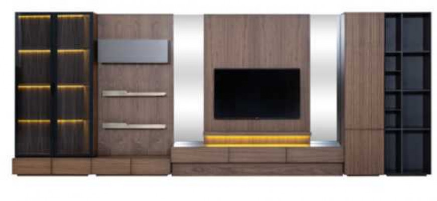 Wohnzimmer Wohnwand rtv Lowboard Holz Braun Möbel Fernseh Neu xxl 530cm