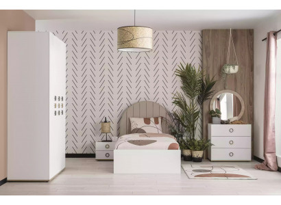 Garnitur Kinderzimmer Komplete Bett Kindermöbel Holz Weiß Set 5tlg