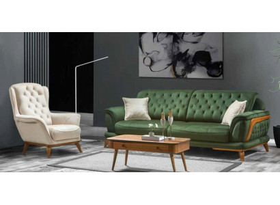 Sofa 3 Sitzer Klassisches Polster Sofas Dreisitzer Textil Wohnzimmer