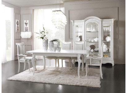 Italienisches Esszimmer Möbel Set Esszimmer Gruppe Vitrine Tisch 6x Stühle 8tlg.