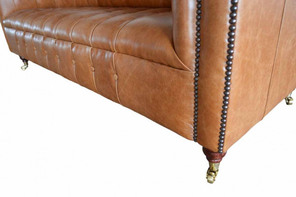 Chesterfield Sofa 3 Sitz Polster Couchen Sofas Couch Dreisitzer Braun