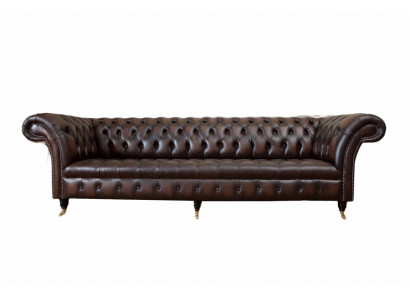 Ledersofa Sofa 4 Sitzer Couch Luxus Klassische Leder Chesterfield Sofas