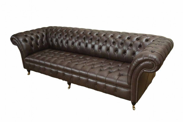 Chesterfield 4 Sitzer Leder Wohnzimmer Design Couchen Sofa Möbel Neu