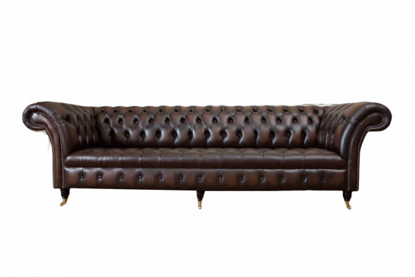 Chesterfield 4 Sitzer Leder Wohnzimmer Design Couchen Sofa Möbel Neu