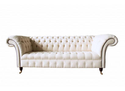 Chesterfield Sofa 3 Sitzer Designer Rosa Couchen Stoff Polster Textil