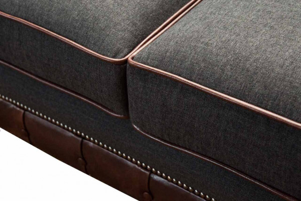 Braune Chesterfield englisch klassischer Stil Sofa Couch 3 Sitz Polster 230cm