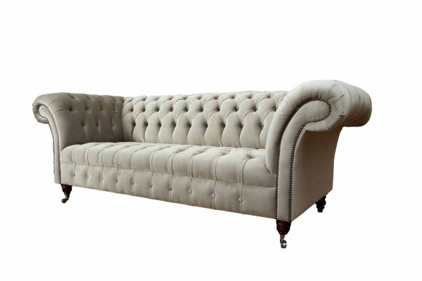 Chesterfield Sofa 3 Sitz Polster Couchen Sofas Couch Dreisitzer Grau Neu