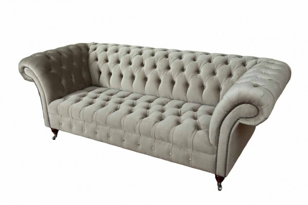 Chesterfield Sofa 3 Sitz Polster Couchen Sofas Couch Dreisitzer Grau Neu