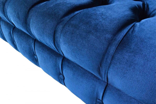 Blaue Chesterfield Dreisitzer Sofa 3 Sitzer Sofas Luxus Textil Couchen