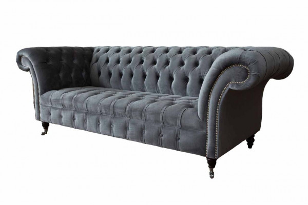 Chesterfield 3 Sitzer Design Sofa Polster Sofas Couchen Textil Dreisitzer