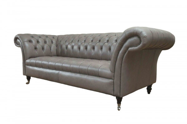 Graue Chesterfield englisch klassischer Stil Sofa Couch 3 Sitz Polster 230cm